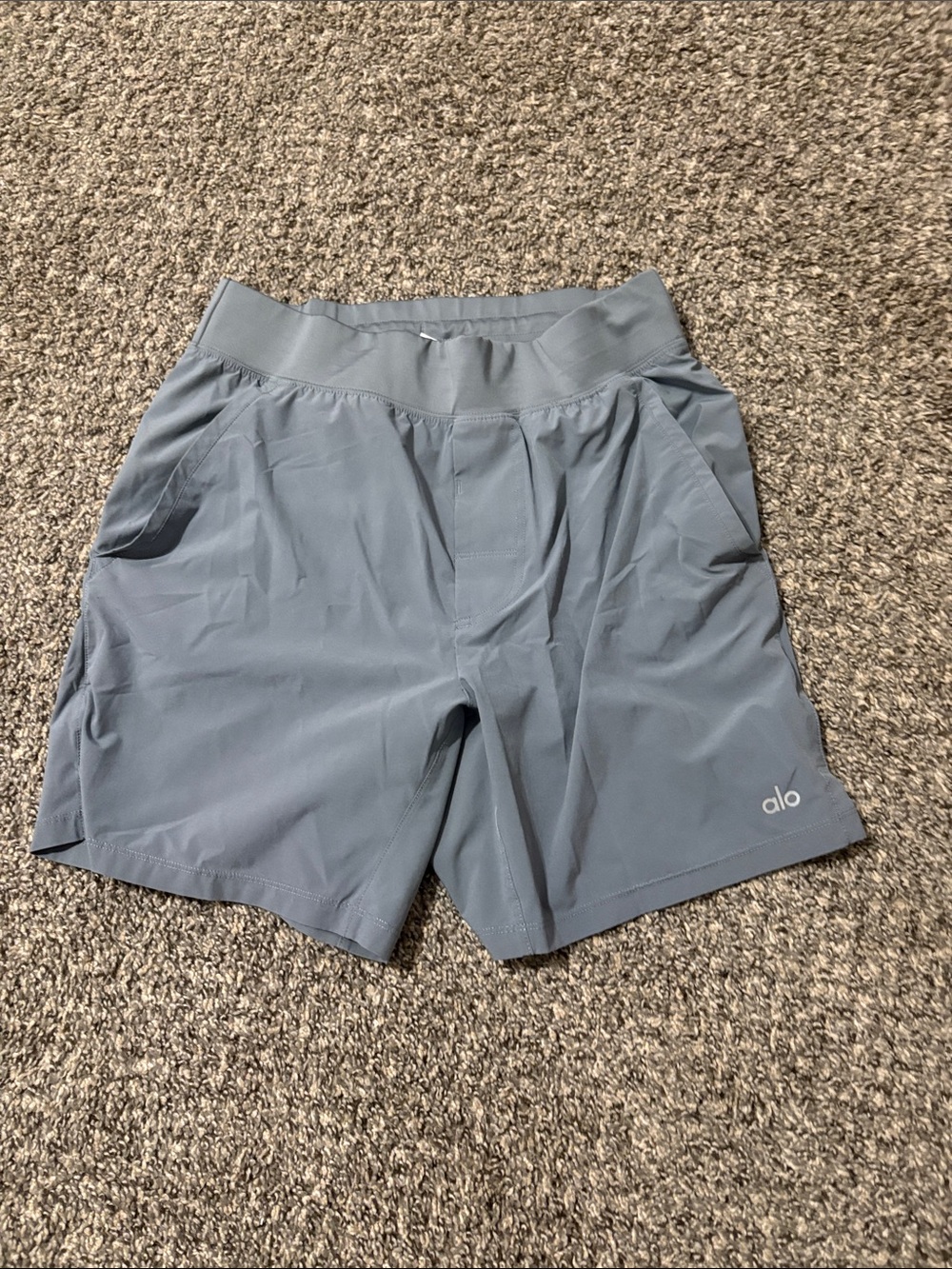 ALO Yoga Men's Athletic Shorts in Slate Blue